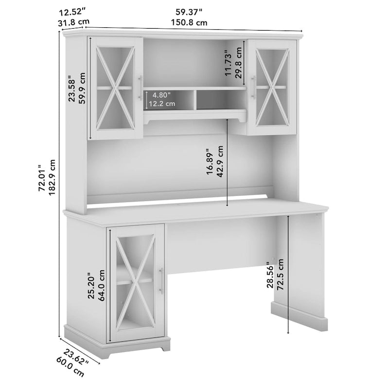 Bureau de ferme Lennox avec huche et meuble de rangement par