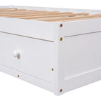 Lit plateforme double en bois avec 3 tiroirs
