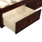 Lit plateforme double en bois avec 3 tiroirs