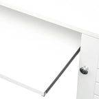 Bureau d'ordinateur moderne avec huche, étagères à 2 niveaux, tiroirs et meuble dissimulé pour bureau, chambre ou salon