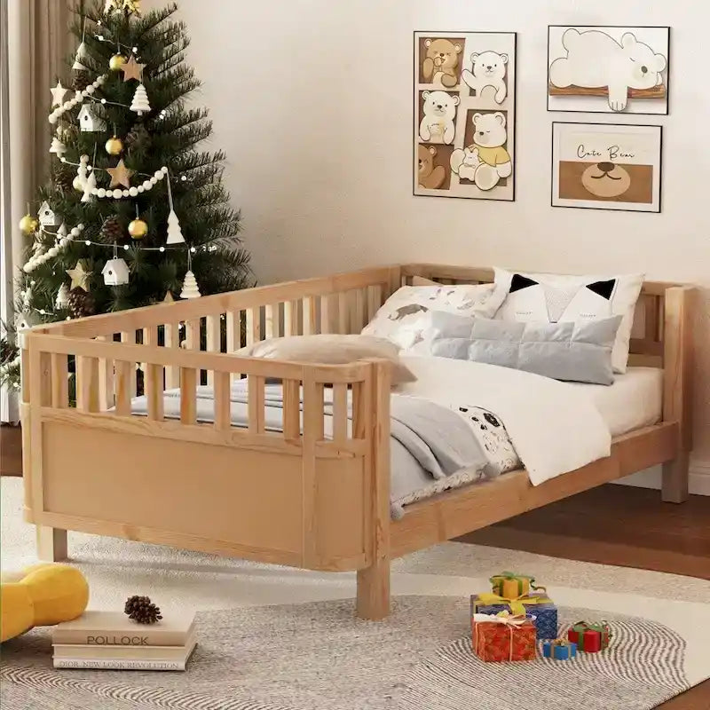 Lit bas en bois Lit plateforme en bois pour enfants