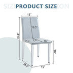 Lot de 2 chaises de salle à manger à dossier haut, revêtement en cuir PU, chaises d'appoint décoratives pour salon, cadre en métal, chaises pour la maison