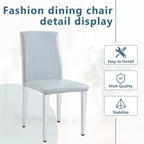 Lot de 2 chaises de salle à manger à dossier haut, revêtement en cuir PU, chaises d'appoint décoratives pour salon, cadre en métal, chaises pour la maison