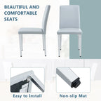 Lot de 2 chaises de salle à manger à dossier haut, revêtement en cuir PU, chaises d'appoint décoratives pour salon, cadre en métal, chaises pour la maison