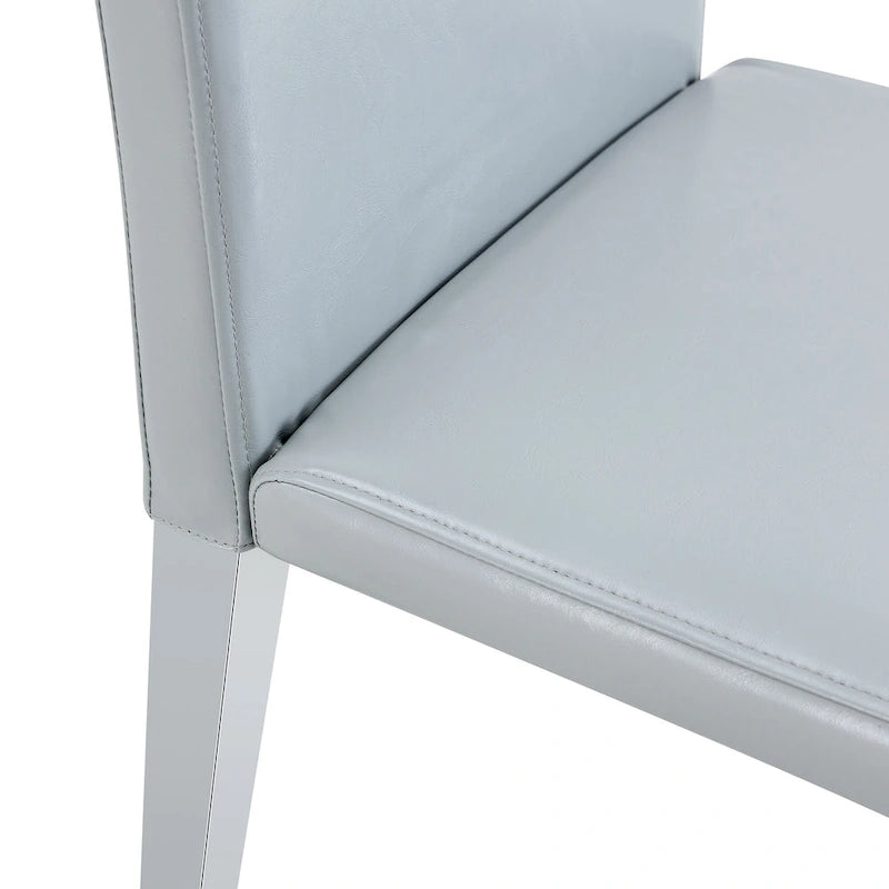 Lot de 2 chaises de salle à manger à dossier haut, revêtement en cuir PU, chaises d'appoint décoratives pour salon, cadre en métal, chaises pour la maison