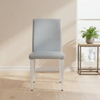 Lot de 2 chaises de salle à manger à dossier haut, revêtement en cuir PU, chaises d'appoint décoratives pour salon, cadre en métal, chaises pour la maison