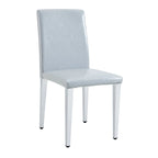 Lot de 2 chaises de salle à manger à dossier haut, revêtement en cuir PU, chaises d'appoint décoratives pour salon, cadre en métal, chaises pour la maison