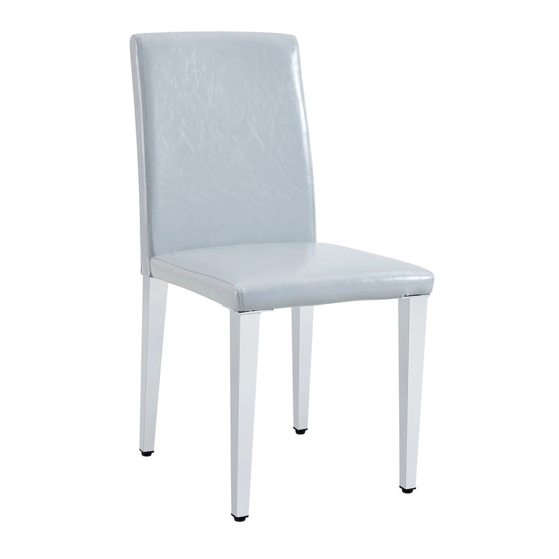 Lot de 2 chaises de salle à manger à dossier haut, revêtement en cuir PU, chaises d'appoint décoratives pour salon, cadre en métal, chaises pour la maison