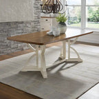 Table à manger Eleanor 78 po avec plateau en chêne et piètement imbriqué, par