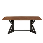 Table à manger Eleanor 78 po avec plateau en chêne et piètement imbriqué, par