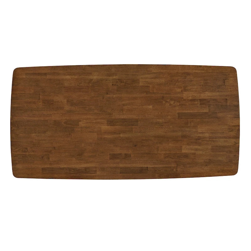 Table à manger Eleanor 78 po avec plateau en chêne et piètement imbriqué, par