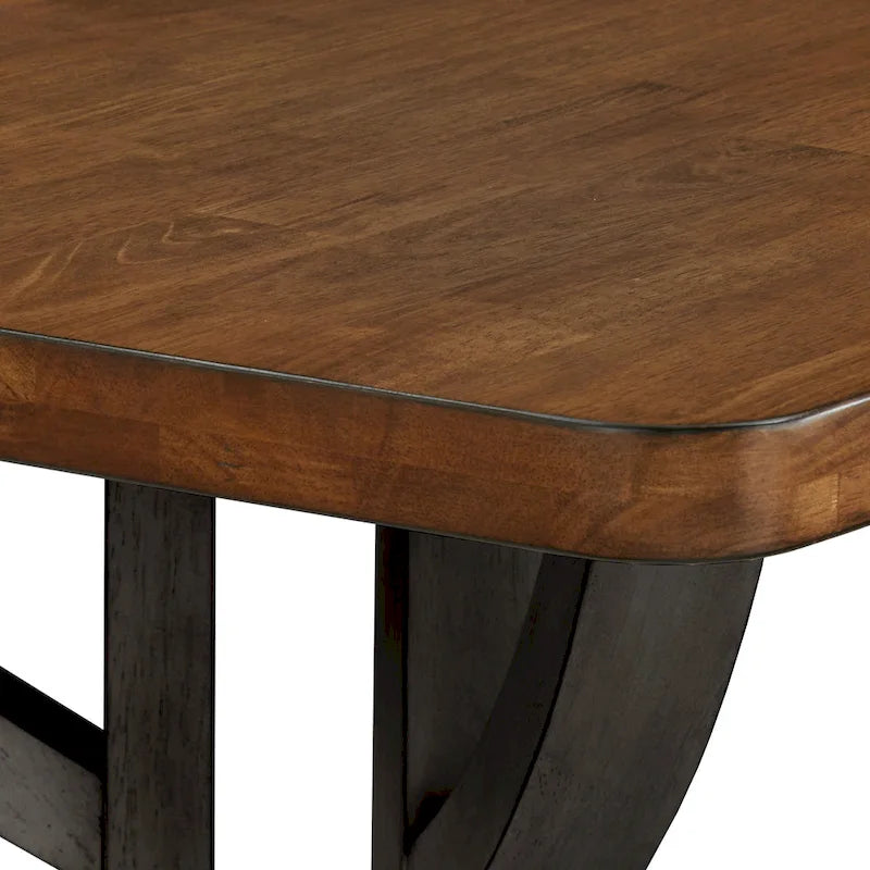 Table à manger Eleanor 78 po avec plateau en chêne et piètement imbriqué, par