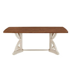 Table à manger Eleanor 78 po avec plateau en chêne et piètement imbriqué, par