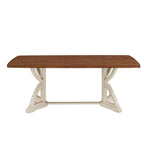 Table à manger Eleanor 78 po avec plateau en chêne et piètement imbriqué, par
