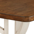 Table à manger Eleanor 78 po avec plateau en chêne et piètement imbriqué, par
