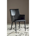 Chaise de salle à manger moderne blanche du milieu du siècle avec accoudoirs - 23,6 l x 21,6 P x 35,5 H - 24 l x 22 P x 36 H