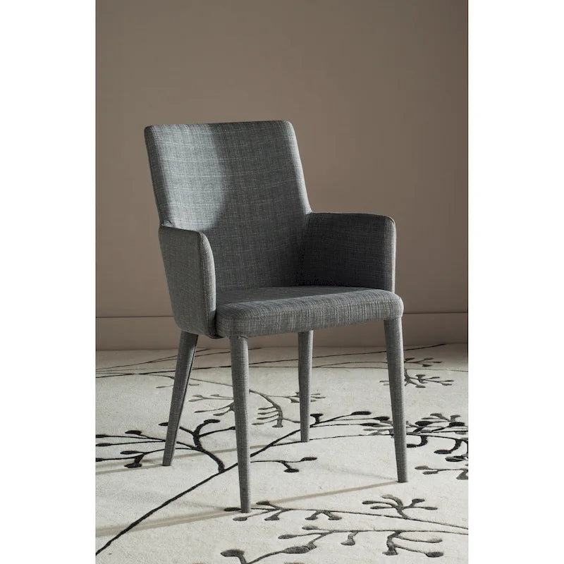 Chaise de salle à manger moderne blanche du milieu du siècle avec accoudoirs - 23,6 l x 21,6 P x 35,5 H - 24 l x 22 P x 36 H