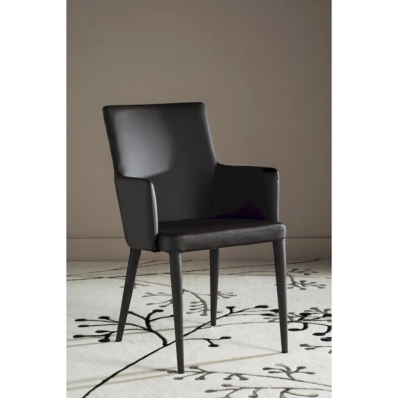 Chaise de salle à manger moderne blanche du milieu du siècle avec accoudoirs - 23,6 l x 21,6 P x 35,5 H - 24 l x 22 P x 36 H