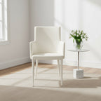   Elois Mid-Century Dining Modern White Arm Chair - 23.6 W x 21.6 L x 35.5 H - 24Wx22Dx36H