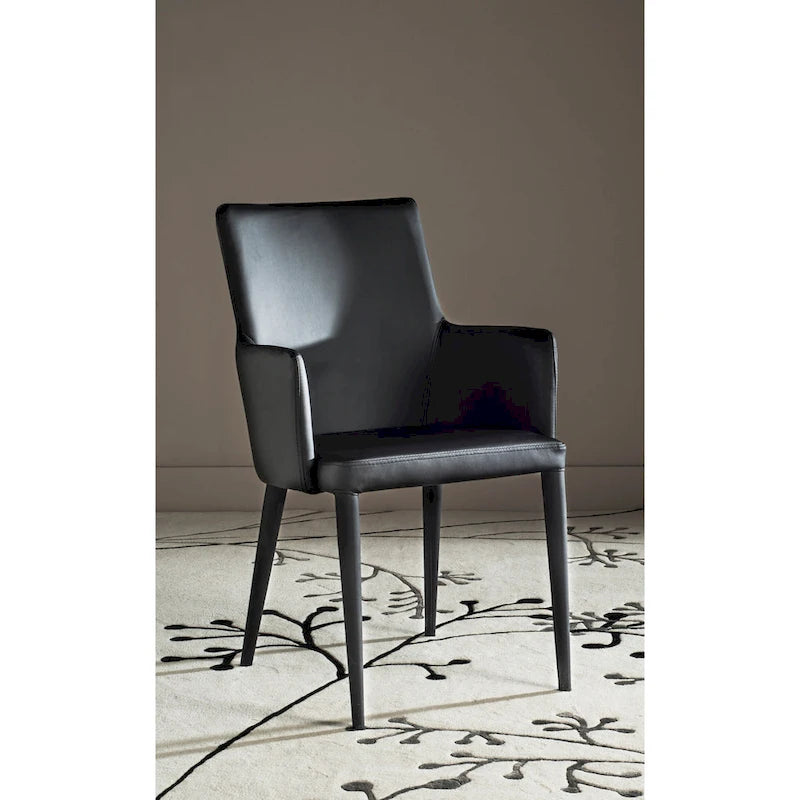 Chaise de salle à manger moderne blanche du milieu du siècle avec accoudoirs - 23,6 l x 21,6 P x 35,5 H - 24 l x 22 P x 36 H