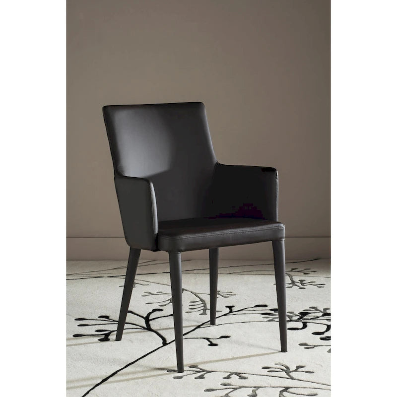 Chaise de salle à manger moderne blanche du milieu du siècle avec accoudoirs - 23,6 l x 21,6 P x 35,5 H - 24 l x 22 P x 36 H