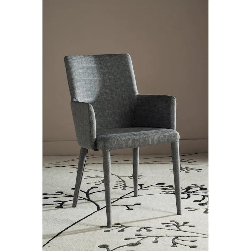 Chaise de salle à manger moderne blanche du milieu du siècle avec accoudoirs - 23,6 l x 21,6 P x 35,5 H - 24 l x 22 P x 36 H