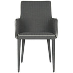 Chaise de salle à manger moderne blanche du milieu du siècle avec accoudoirs - 23,6 l x 21,6 P x 35,5 H - 24 l x 22 P x 36 H