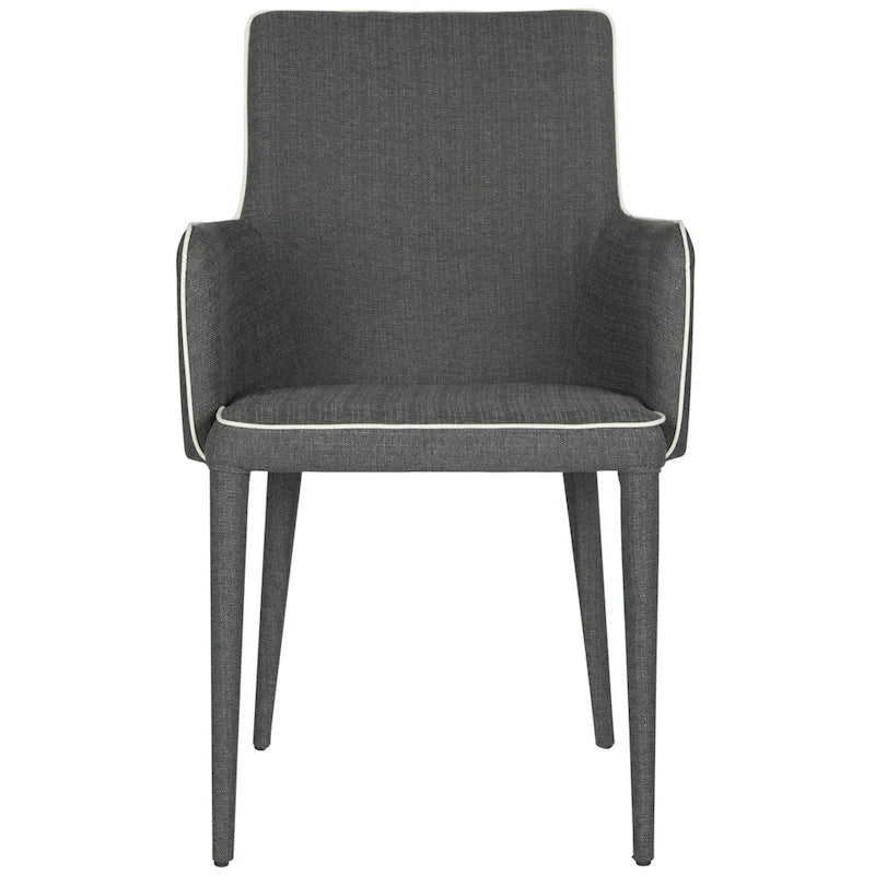 Chaise de salle à manger moderne blanche du milieu du siècle avec accoudoirs - 23,6 l x 21,6 P x 35,5 H - 24 l x 22 P x 36 H
