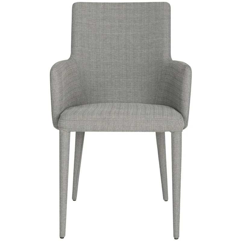 Chaise de salle à manger moderne blanche du milieu du siècle avec accoudoirs - 23,6 l x 21,6 P x 35,5 H - 24 l x 22 P x 36 H