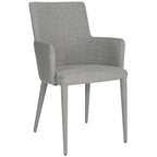 Chaise de salle à manger moderne blanche du milieu du siècle avec accoudoirs - 23,6 l x 21,6 P x 35,5 H - 24 l x 22 P x 36 H