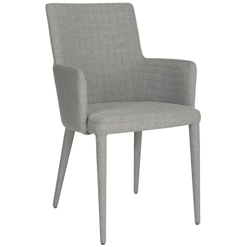 Chaise de salle à manger moderne blanche du milieu du siècle avec accoudoirs - 23,6 l x 21,6 P x 35,5 H - 24 l x 22 P x 36 H