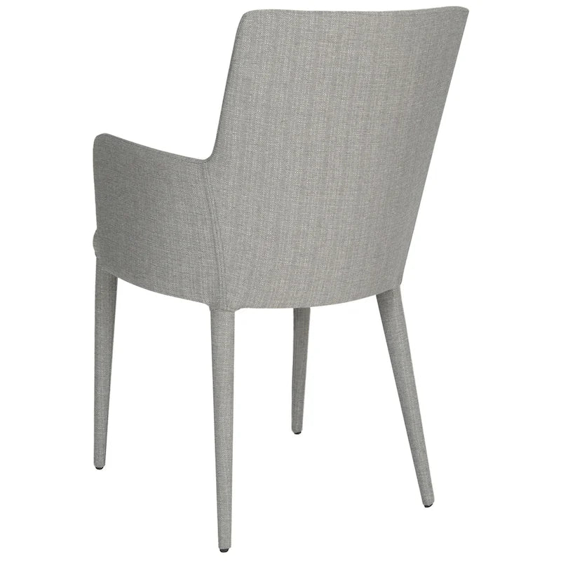 Chaise de salle à manger moderne blanche du milieu du siècle avec accoudoirs - 23,6 l x 21,6 P x 35,5 H - 24 l x 22 P x 36 H
