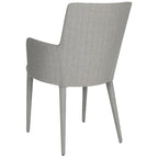 Chaise de salle à manger moderne blanche du milieu du siècle avec accoudoirs - 23,6 l x 21,6 P x 35,5 H - 24 l x 22 P x 36 H