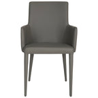 Chaise de salle à manger moderne blanche du milieu du siècle avec accoudoirs - 23,6 l x 21,6 P x 35,5 H - 24 l x 22 P x 36 H