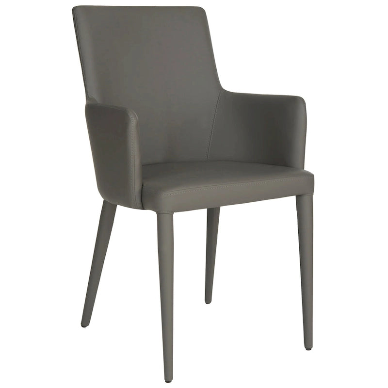 Chaise de salle à manger moderne blanche du milieu du siècle avec accoudoirs - 23,6 l x 21,6 P x 35,5 H - 24 l x 22 P x 36 H