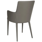 Chaise de salle à manger moderne blanche du milieu du siècle avec accoudoirs - 23,6 l x 21,6 P x 35,5 H - 24 l x 22 P x 36 H