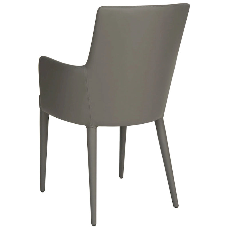 Chaise de salle à manger moderne blanche du milieu du siècle avec accoudoirs - 23,6 l x 21,6 P x 35,5 H - 24 l x 22 P x 36 H