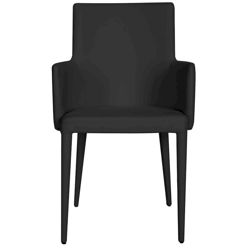 Chaise de salle à manger moderne blanche du milieu du siècle avec accoudoirs - 23,6 l x 21,6 P x 35,5 H - 24 l x 22 P x 36 H