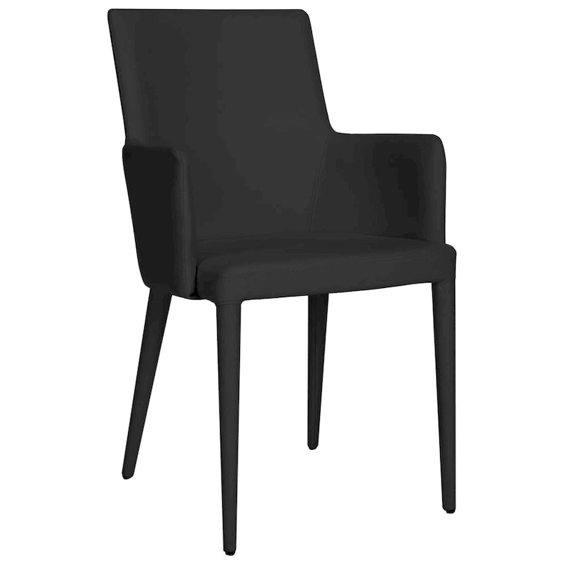 Chaise de salle à manger moderne blanche du milieu du siècle avec accoudoirs - 23,6 l x 21,6 P x 35,5 H - 24 l x 22 P x 36 H
