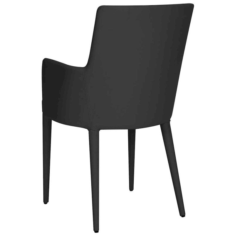 Chaise de salle à manger moderne blanche du milieu du siècle avec accoudoirs - 23,6 l x 21,6 P x 35,5 H - 24 l x 22 P x 36 H