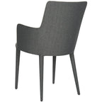 Chaise de salle à manger moderne blanche du milieu du siècle avec accoudoirs - 23,6 l x 21,6 P x 35,5 H - 24 l x 22 P x 36 H
