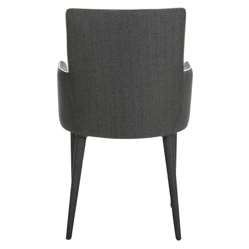 Chaise de salle à manger moderne blanche du milieu du siècle avec accoudoirs - 23,6 l x 21,6 P x 35,5 H - 24 l x 22 P x 36 H