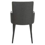 Chaise de salle à manger moderne blanche du milieu du siècle avec accoudoirs - 23,6 l x 21,6 P x 35,5 H - 24 l x 22 P x 36 H