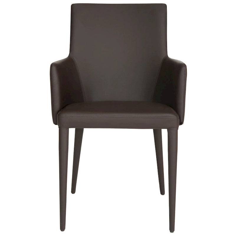 Chaise de salle à manger moderne blanche du milieu du siècle avec accoudoirs - 23,6 l x 21,6 P x 35,5 H - 24 l x 22 P x 36 H