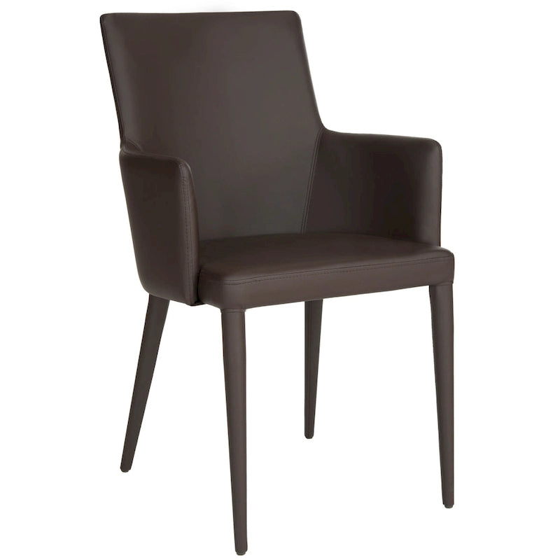 Chaise de salle à manger moderne blanche du milieu du siècle avec accoudoirs - 23,6 l x 21,6 P x 35,5 H - 24 l x 22 P x 36 H