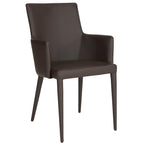 Chaise de salle à manger moderne blanche du milieu du siècle avec accoudoirs - 23,6 l x 21,6 P x 35,5 H - 24 l x 22 P x 36 H
