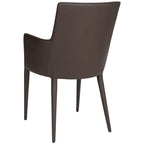 Chaise de salle à manger moderne blanche du milieu du siècle avec accoudoirs - 23,6 l x 21,6 P x 35,5 H - 24 l x 22 P x 36 H