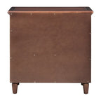 Table de chevet Mid-Century Moderne, Casier en bois avec poignées métalliques 3 tiroirs, Table d'appoint d'entrée avec pieds en bois massif