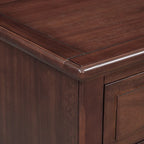 Table de chevet Mid-Century Moderne, Casier en bois avec poignées métalliques 3 tiroirs, Table d'appoint d'entrée avec pieds en bois massif
