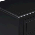 Table de chevet Mid-Century Moderne, Casier en bois avec poignées métalliques 3 tiroirs, Table d'appoint d'entrée avec pieds en bois massif